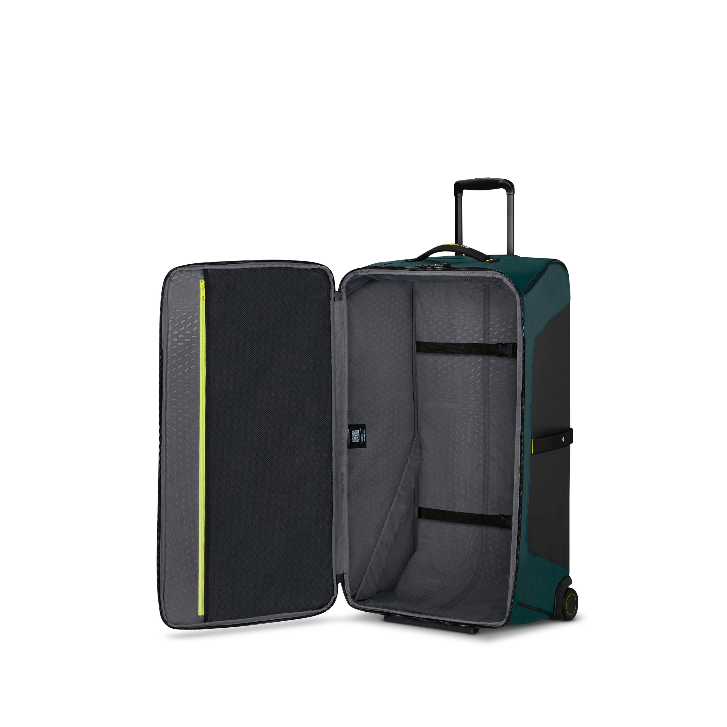 Ecodiver Large Wheeled Duffel in the color Dark Teal/Lime.