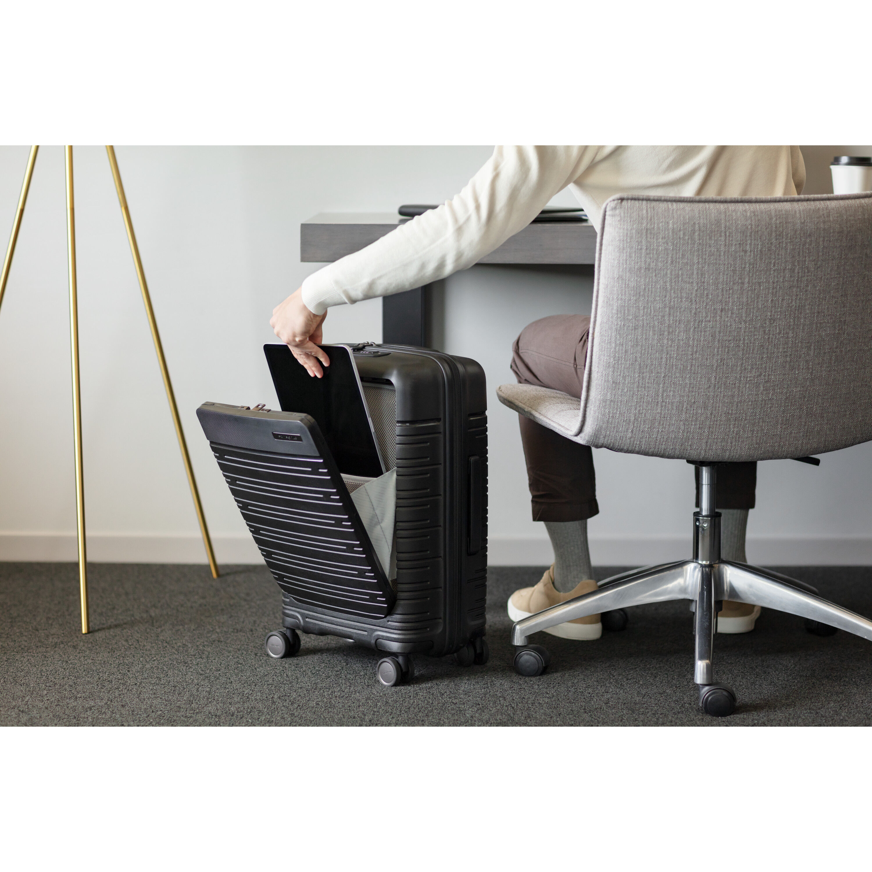 Elevation&trade; Plus Hardside Global Carry-On Spinner in the color Triple Black.