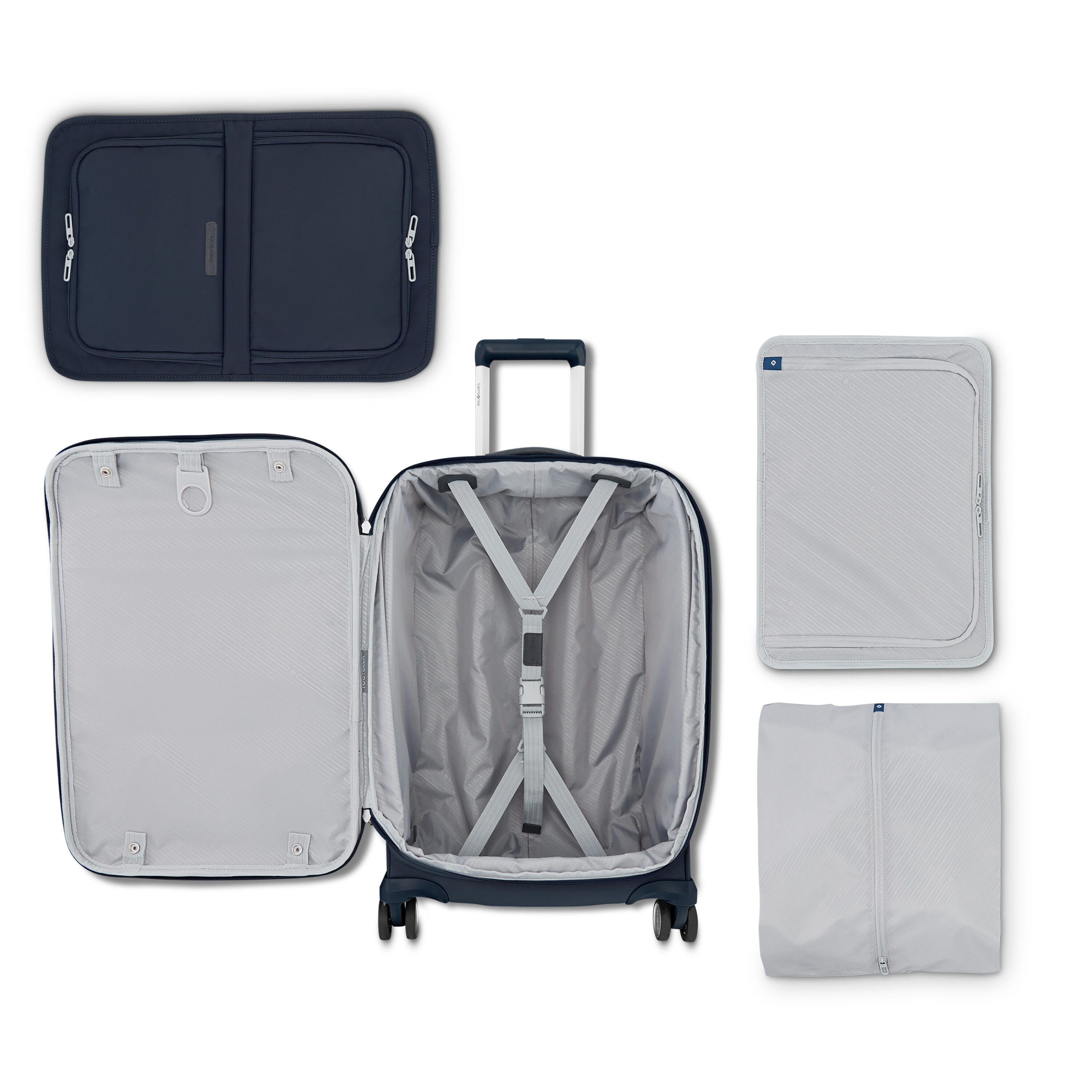 Elevation&trade; Plus Softside Carry-On Spinner in the color Midnight Blue.