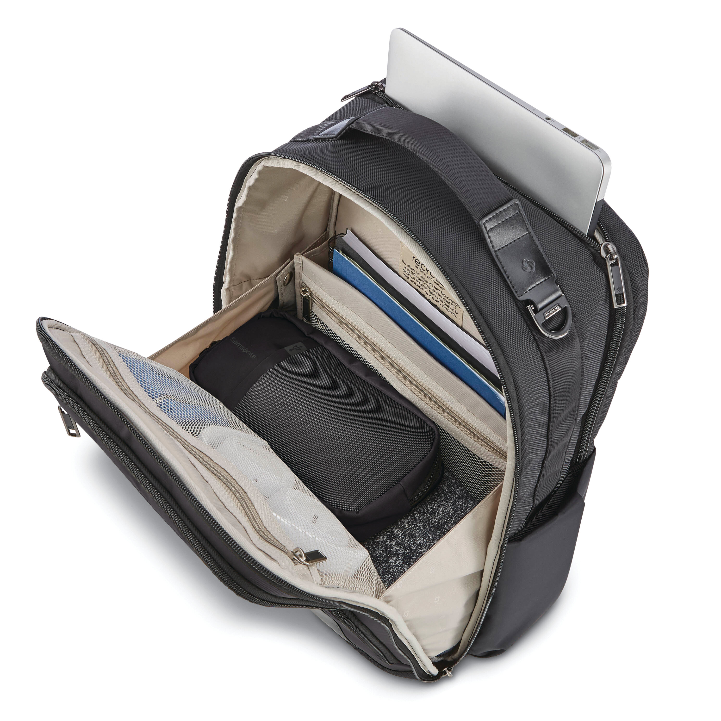 NuRoad 17.3" Convertible Backpack in the color Black/Gunmetal.