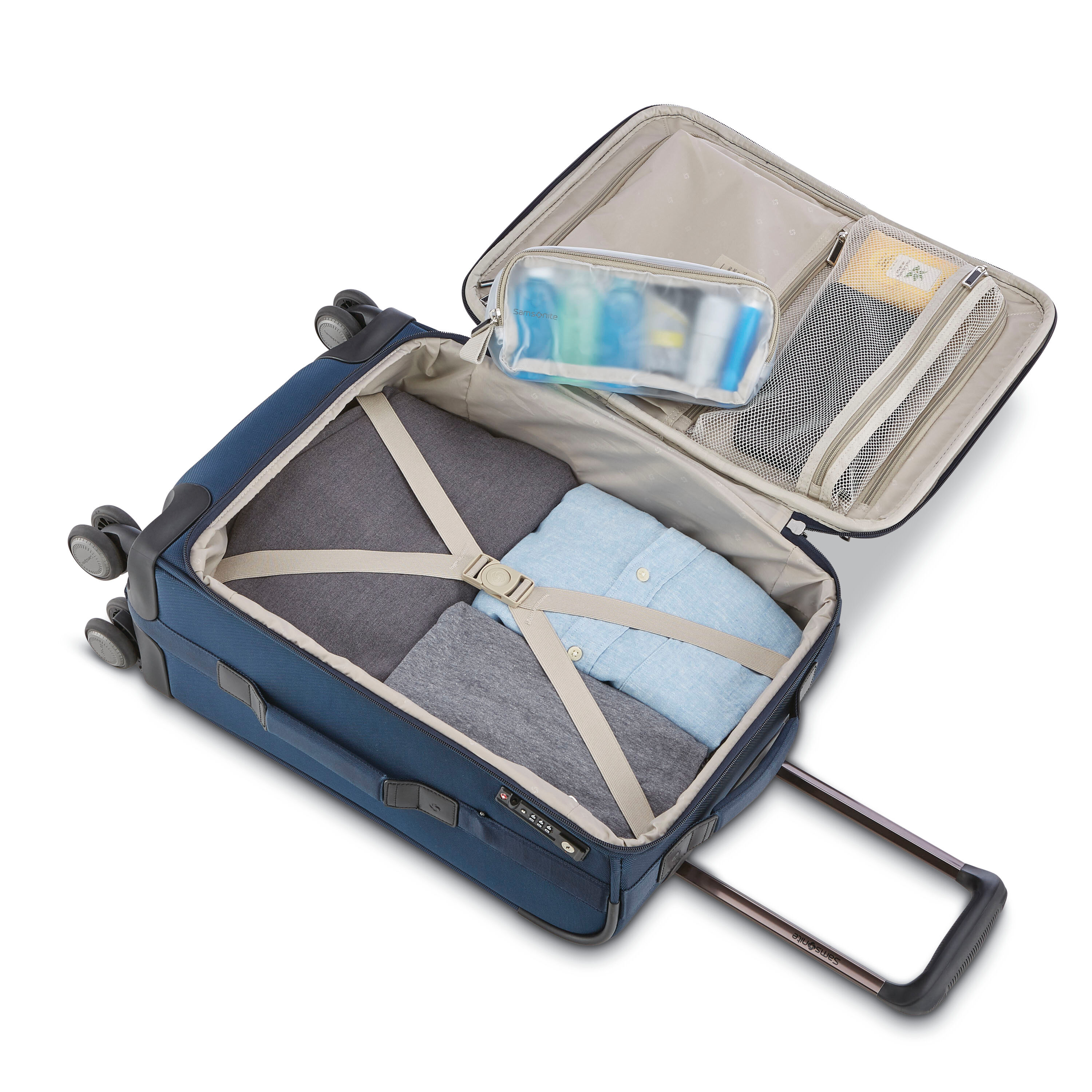 NuRoad Carry-On Spinner in the color Navy/Gunmetal.