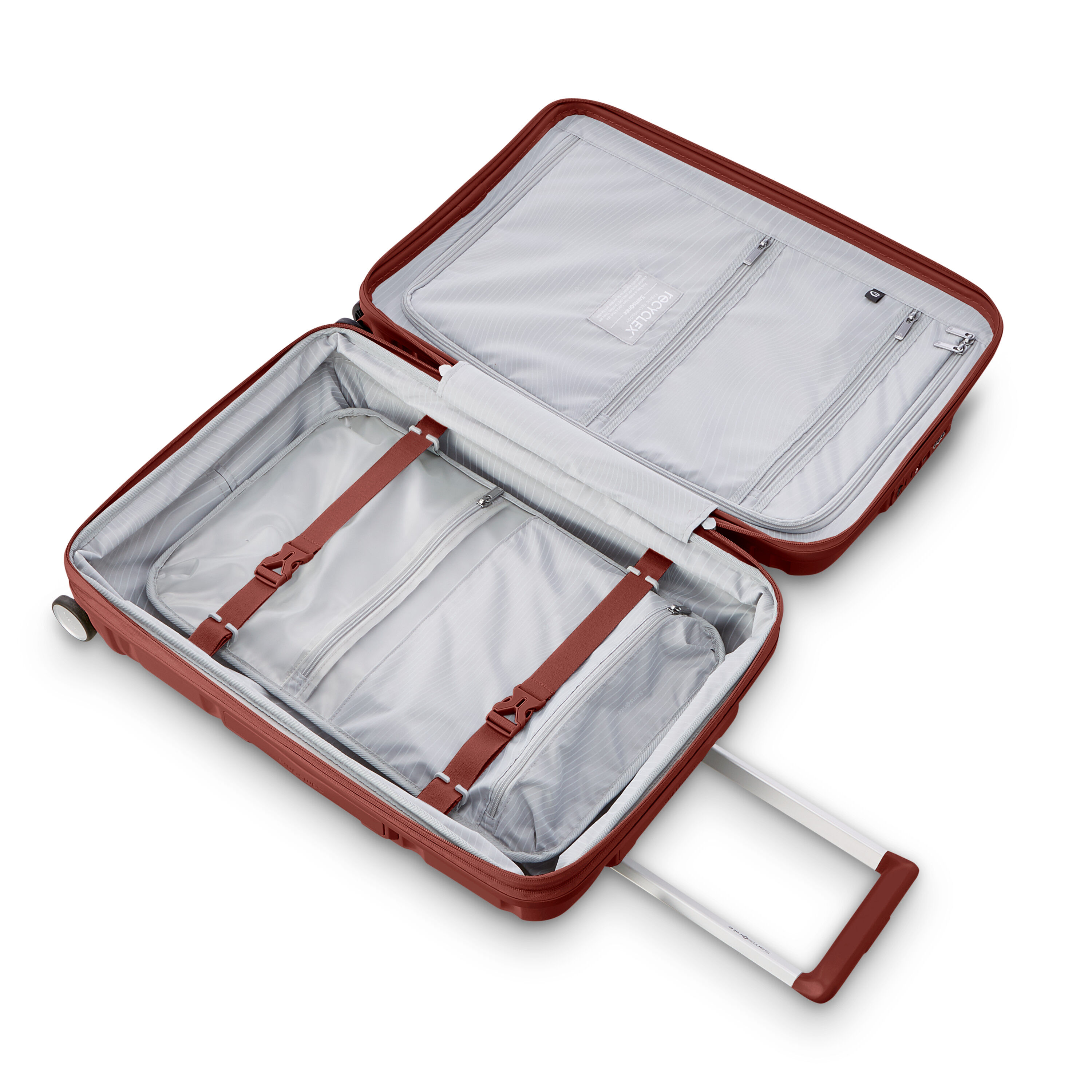 Outline Pro Carry-On Spinner in the color Mars Red.