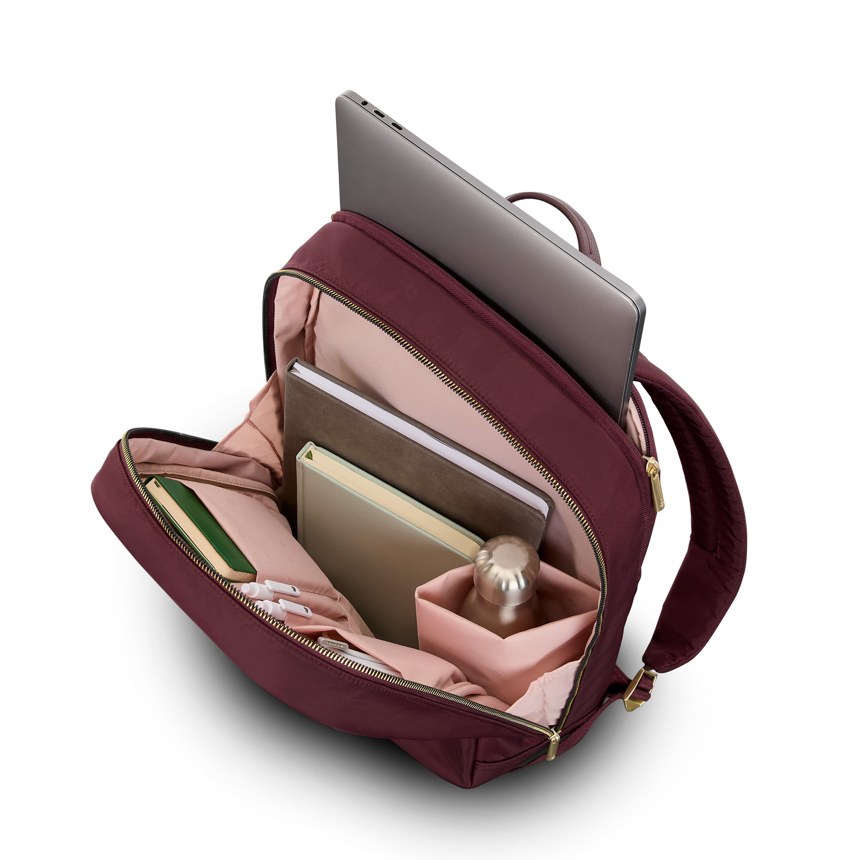Mobile Solution 2 Essential Backpack in the color Merlot.