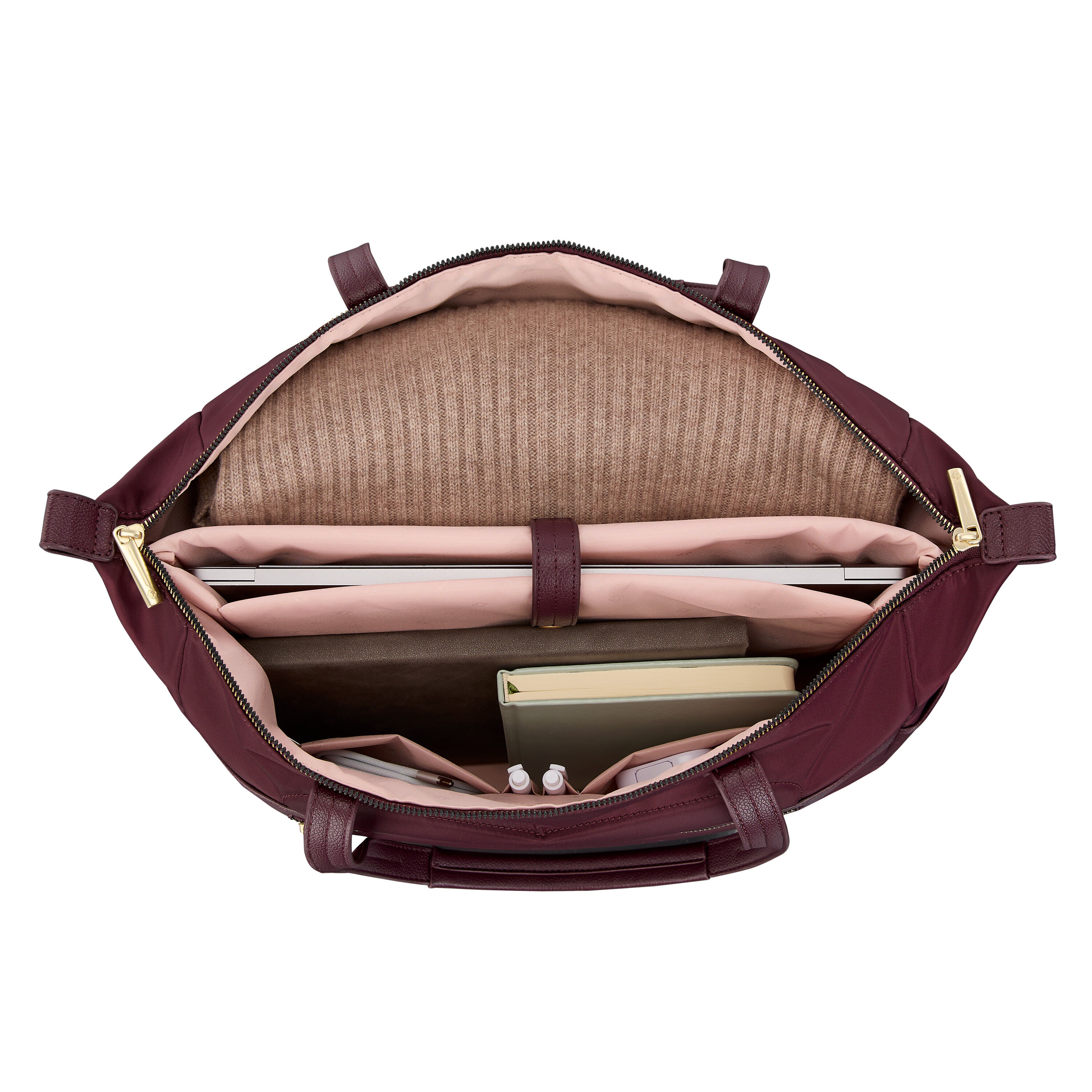 Mobile Solution 2 Tote in the color Merlot.