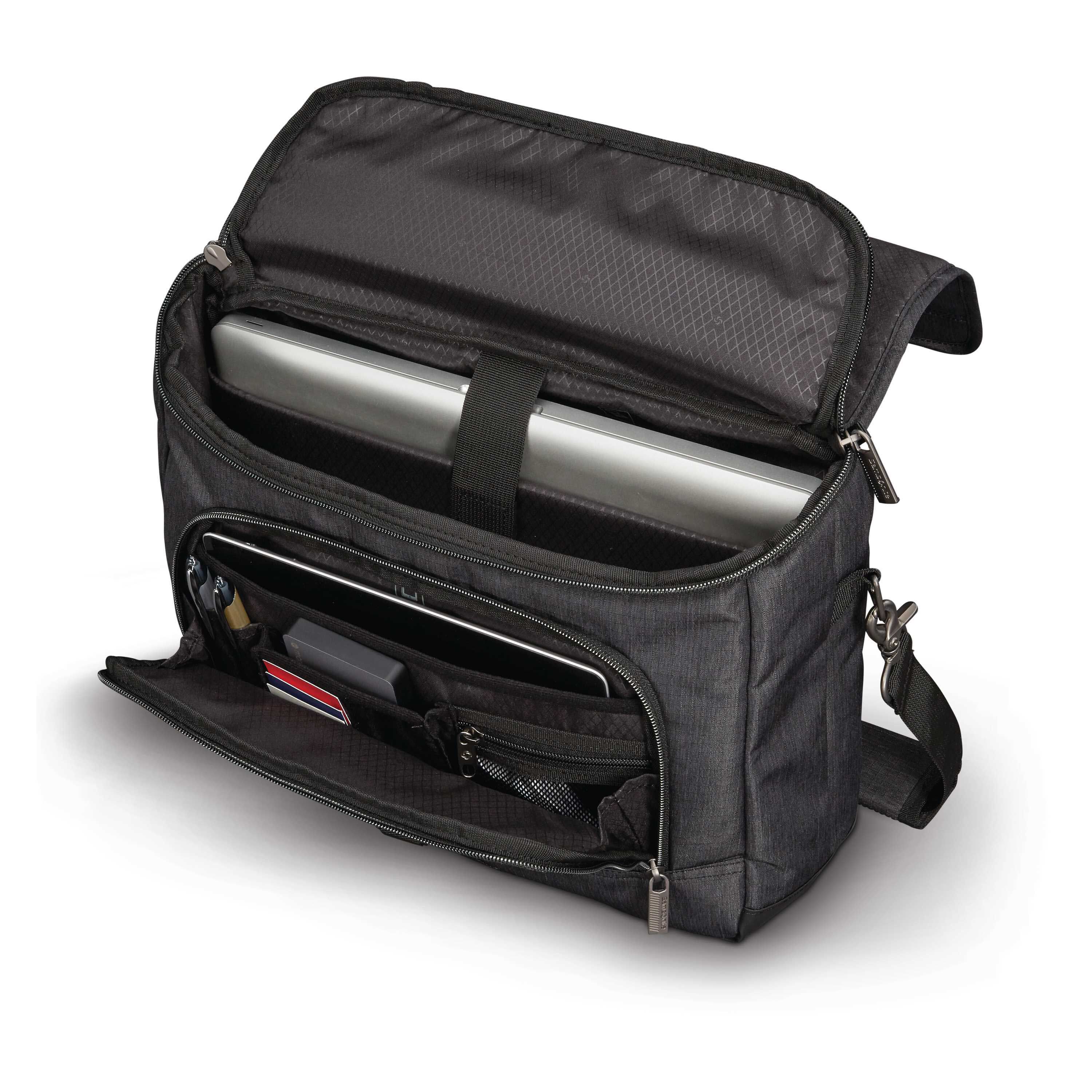 Modern Utility Messenger Bag in the color Charcoal Heather/Charcoal.